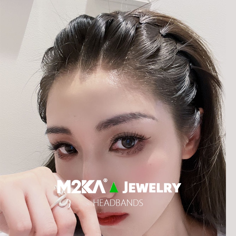 M2Ka Invisible Air Headband with Large Waves, Non-Tightening Sports Headwear, Hair Clip, Hair Band for Applying Face Mask and Washing Face