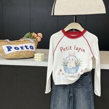 女童春装2026春季新款洋气童装长袖T恤春装外穿中大童开学上衣潮T