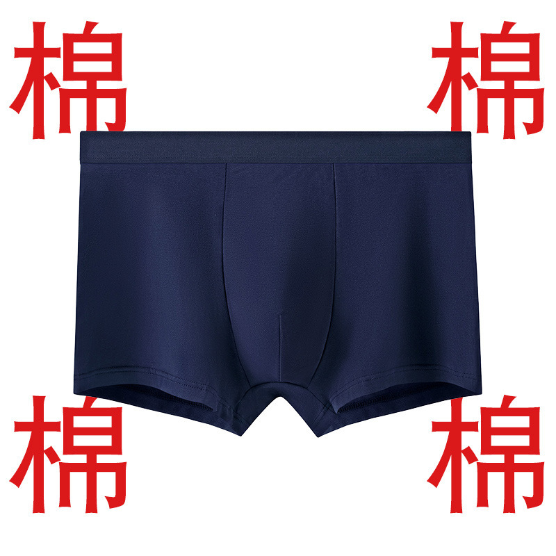 Wholesale Men's Underwear Pure Cotton Large Size Four-Season Boxer Fat Man Breathable Antibacterial Mid-Waist Boys' Underwear Boxer Shorts