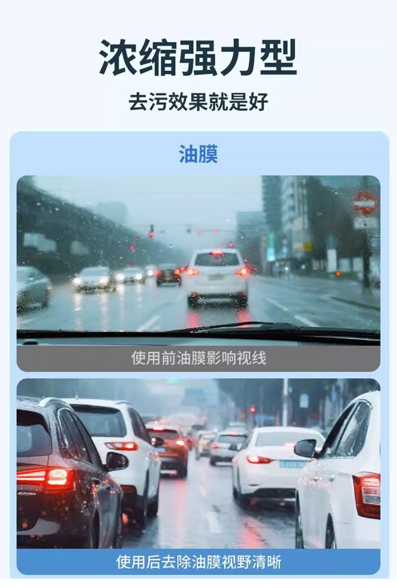 Car-specific concentrated ethanol glass cleaner, colorless, for removing dirt and oil film, suitable for all seasons, wiper fluid for car use