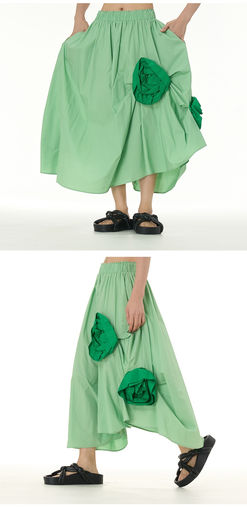 Summer Streetwear Solid Color Cotton Maxi Long Dress Skirts display picture 2