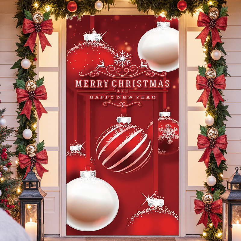 Lámparas de color de Navidad cubierta de tela decoración puerta de poliéster de alta densidad tela de fondo de Año Nuevo fiesta de puerta de entrada amueblado tapices