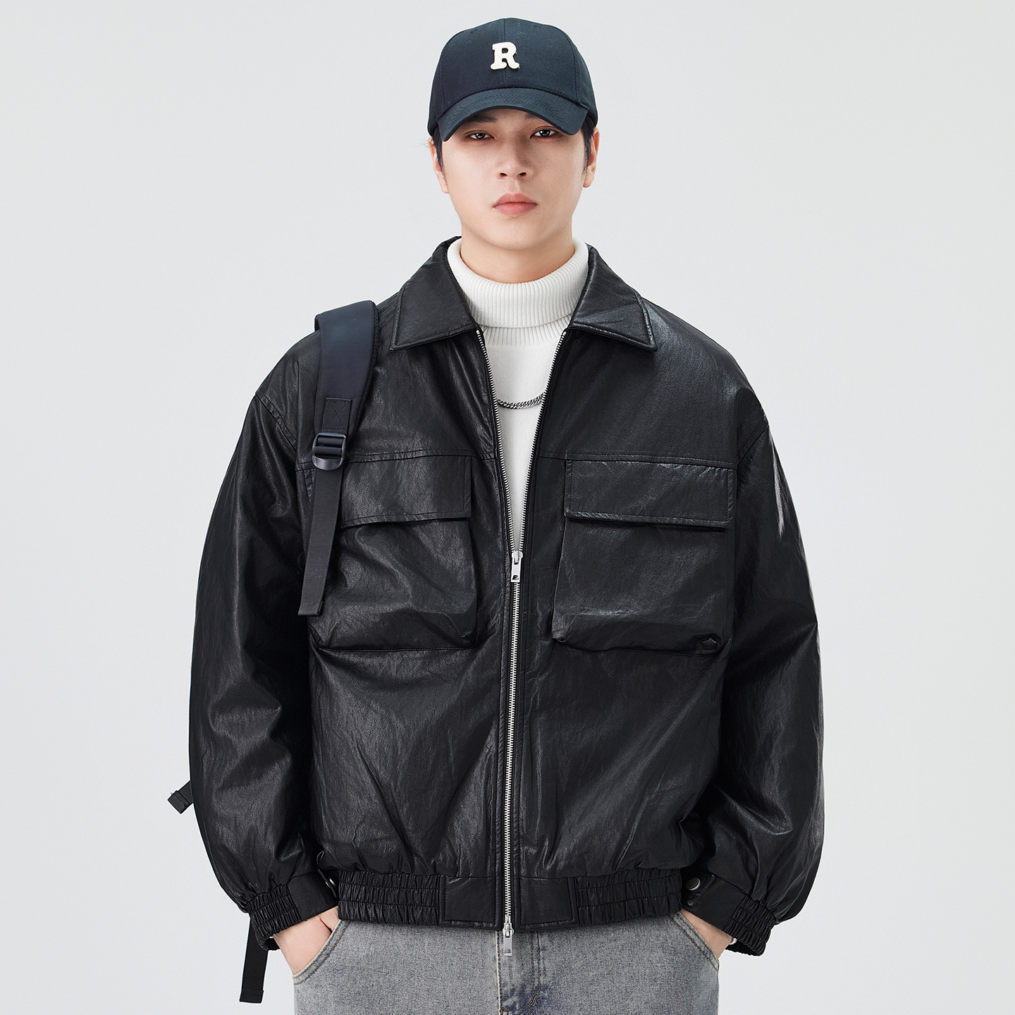2025 invierno nuevo chaqueta de plumón hombre chaqueta de cuero ligera chaqueta de invierno chaqueta de vaqueros retro japoneses calentamiento