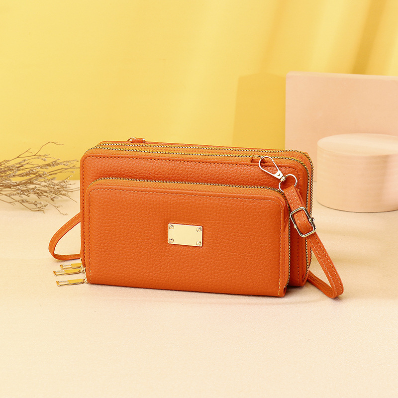 Women's Pu Leather Solid Color Streetwear Square Zipper Phone Wallets display picture 15