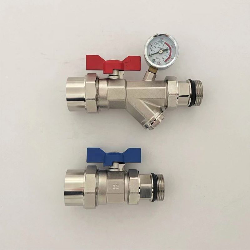 地暖活接多功能套阀，分水器PPR活接过滤器球阀，进回水阀