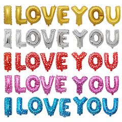 Wedding Room Decoration Aluminum Foil Balloon Kit 16-inch "I Love You" Letter Balloons Engagement Proposal Decoration