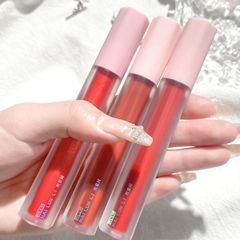 海倫麗人絲絨霧面唇釉滋潤口紅顯白不易掉色閃閃蜜桃唇釉學生代發