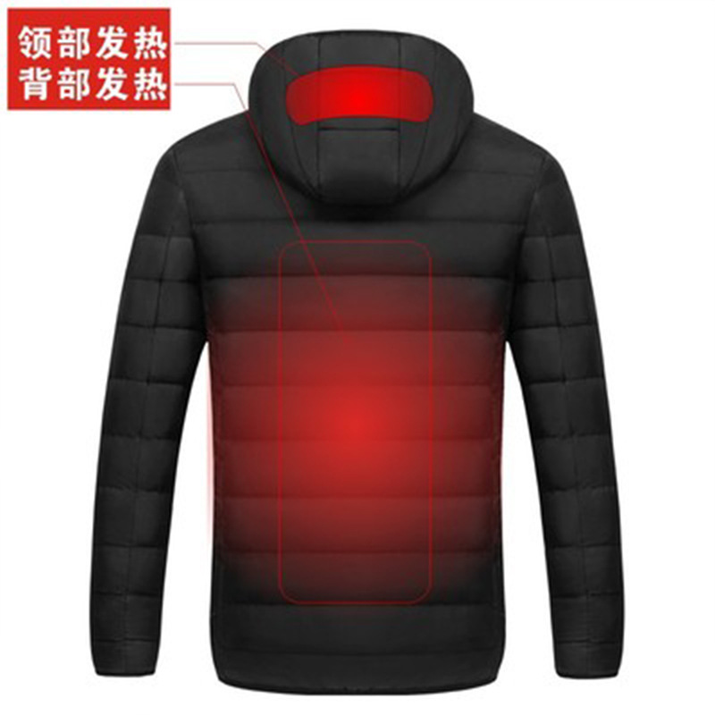 Otoño e invierno ropa de calefacción inteligente temperatura constante hombres y mujeres usable USB calefacción ropa acolchada de algodón color sólido calefacción con capucha caliente ropa acolchada de algodón