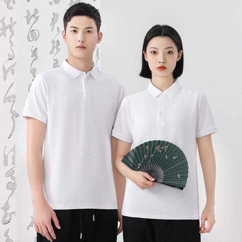 Polo Shirt Custom Advertising Shirt Embroidered Lapel Cultural Shirt Class Uniform Cotton Couple Short-sleeved T-shirt Men's Work Clothes