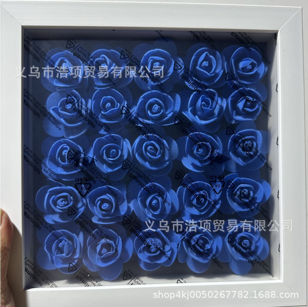 Square black background with pure blue