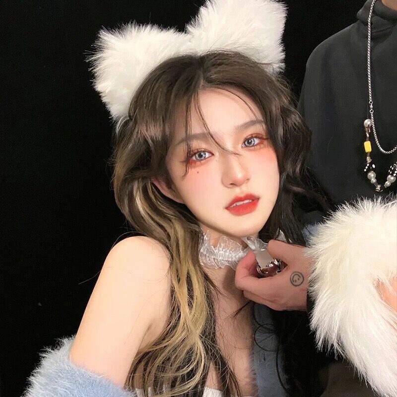 Cat ears plush headband female furry face wash cute cat hairpin furry mask headband sexy lingerie Cat ears plush headband female furry face wash cute cat hairpin furry mask headband sexy lingerie