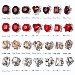 Crystal Stack Diamond Nail Accessory Dry Rose China Red Super Sparkling Transparent Silk Nail Stack Diamond Finished