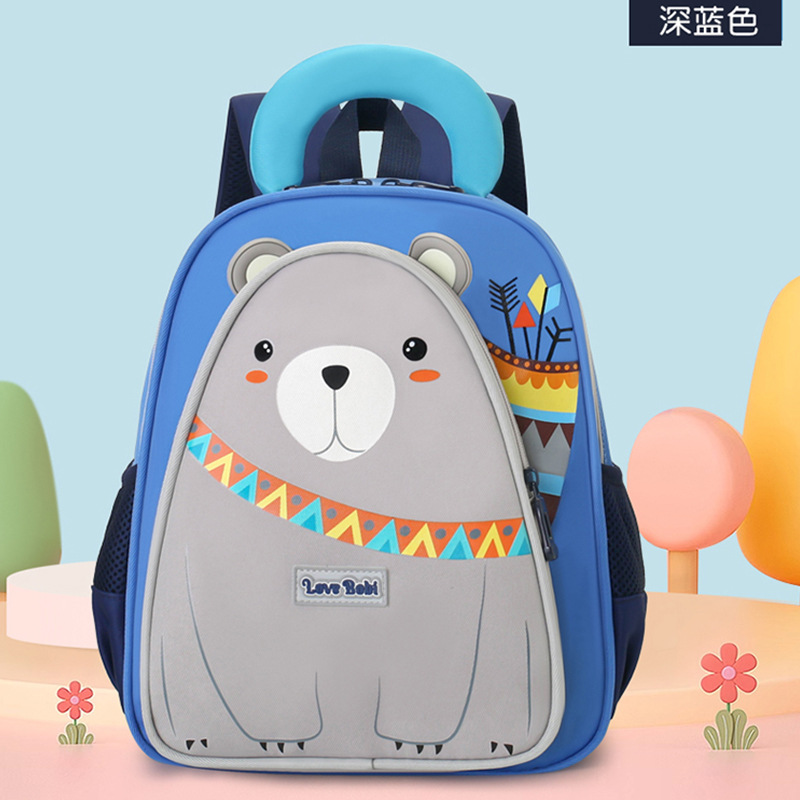 Cute oso mochila infantil caricatura preescolar niñas mochila transpirable para niños de clase media y grande