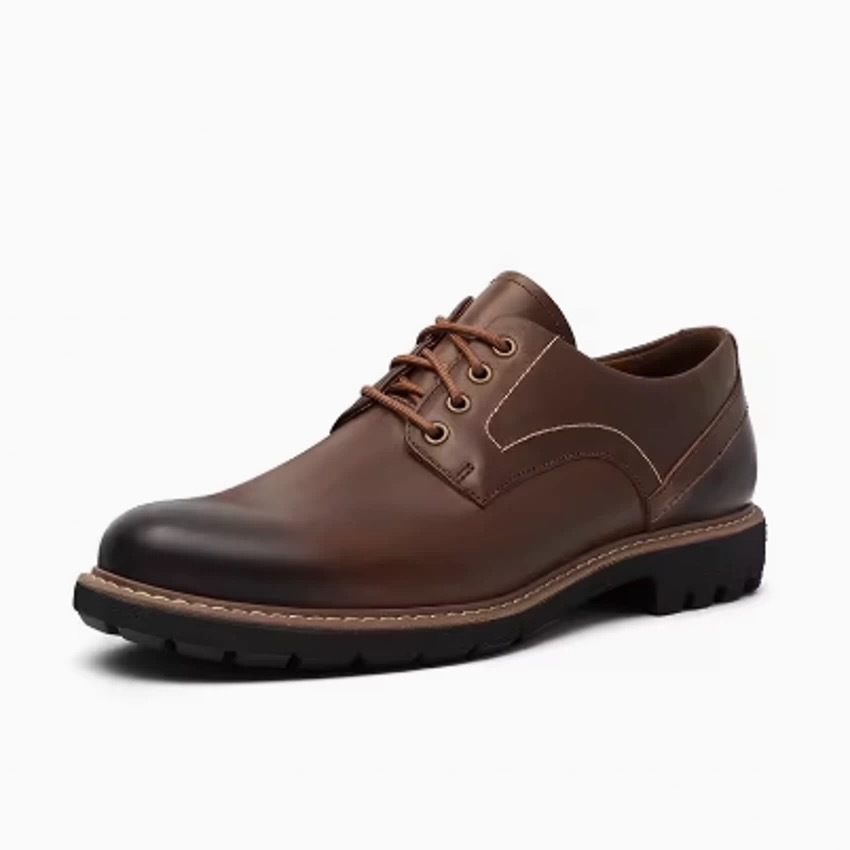 ShoeVault Brand Top Layer Cowhide Professional Men's Leather Business Elegant Gentleman Lace-up Simple Derby Shoes Customization_voghion.com