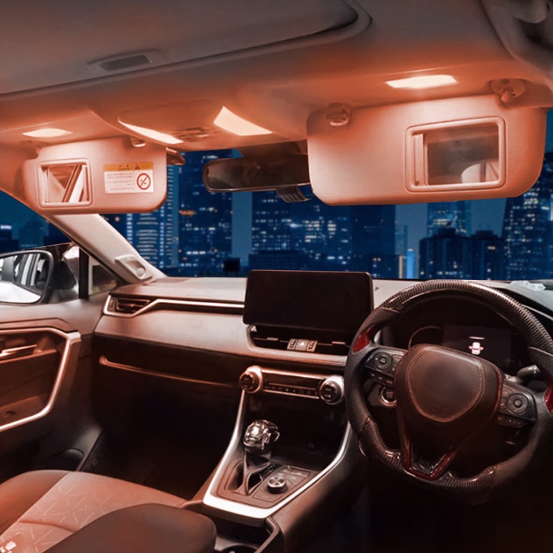 Suitable for 19-20 Toyota RAV4 RongFang LED flat reading light colorful roof light RF with remote control interior