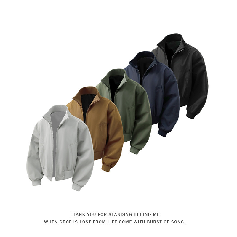 2025 Autumn New Men's Casual Jacket American Flight Fashion Stand Collar Loose Large Size Jacket Men's Jacket 2025 Autumn New Men's Casual Jacket American Flight Fashion Stand Collar Loose Large Size Jacket Men's Jacket
