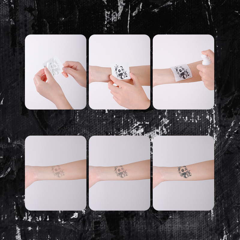 Adhesivos de tatuajes a base de hierbas con letras para hombres, impermeables y de larga duración, sin reflejos, tatuajes semipermanentes, personajes de flores, brazos y hombros femeninos