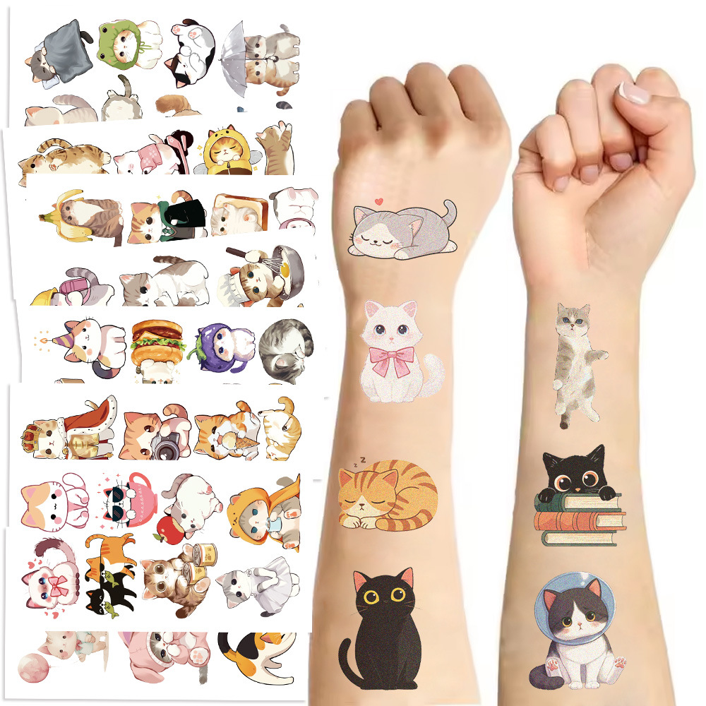 21g Weight tattoo stickers Event & Party Supplies 10 PCS/Package Quantity Party Occasion Transfer decal Material Cat Pattern Cat Transfer Decal Tattoos & Body Art 10 PCS/Package 1