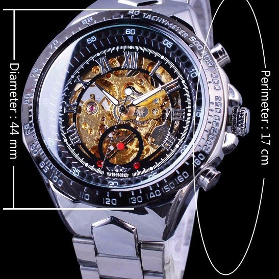 Winner T-Winner Fashion Full Steel Hollow Automatic Mechanical Wholesale Men's Watch_voghion.com