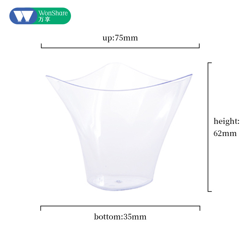 Taza cuadrada puntual Taza redonda Una variedad de tazas de postre Taza de pudín Taza de mousse Plato Cuchara de plástico desechable Amazon