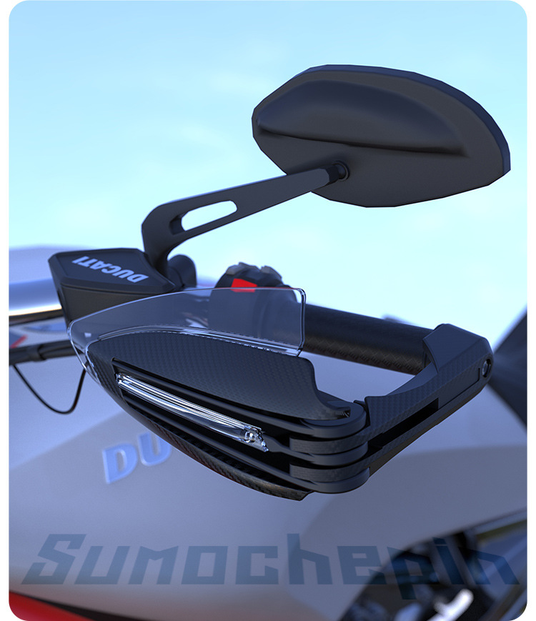 Motorcycle Accessories Led Lighted Handguards, Windproof, Anti-Fall, Foldable Handguards, Led Daytime Running Lights, Turn Signal Lights, Handrails