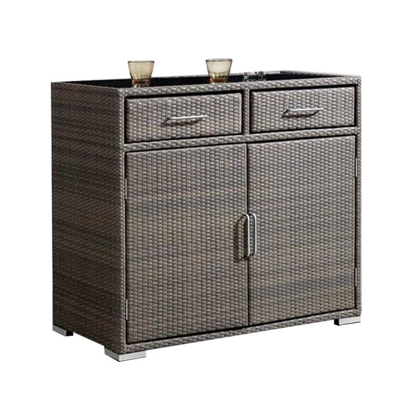 Mueble de almacenamiento de ratán para exteriores, mueble zapatero tejido para balcón, mueble de almacenamiento para recibidor, mueble de comedor para patio exterior impermeable y resistente al sol. image 5