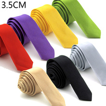 韩版3CM超窄领带学生休闲领带男女士细领带学院风纯黑红色3.5cm
