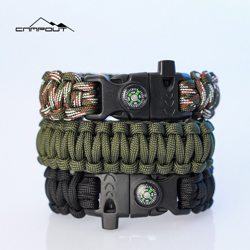CAMPOUT Multi-functional Camping Rope Hiking Umbrella Cord Bracelet 5-in-1 Outdoor Tool Survival Bracelet
