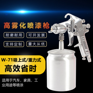 Factory straight hair W-71 pneumatic spray gun sheet metal furniture ship topcoat spray gun high atomization durable paint spray gun