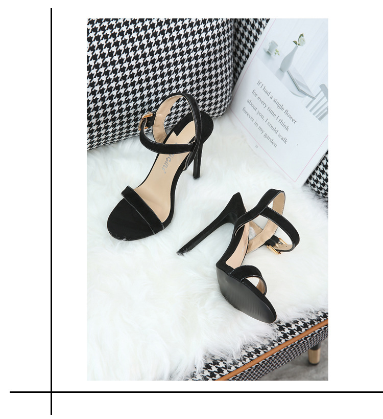 Suede Buckle Simple Stiletto Sandals NSSO113718