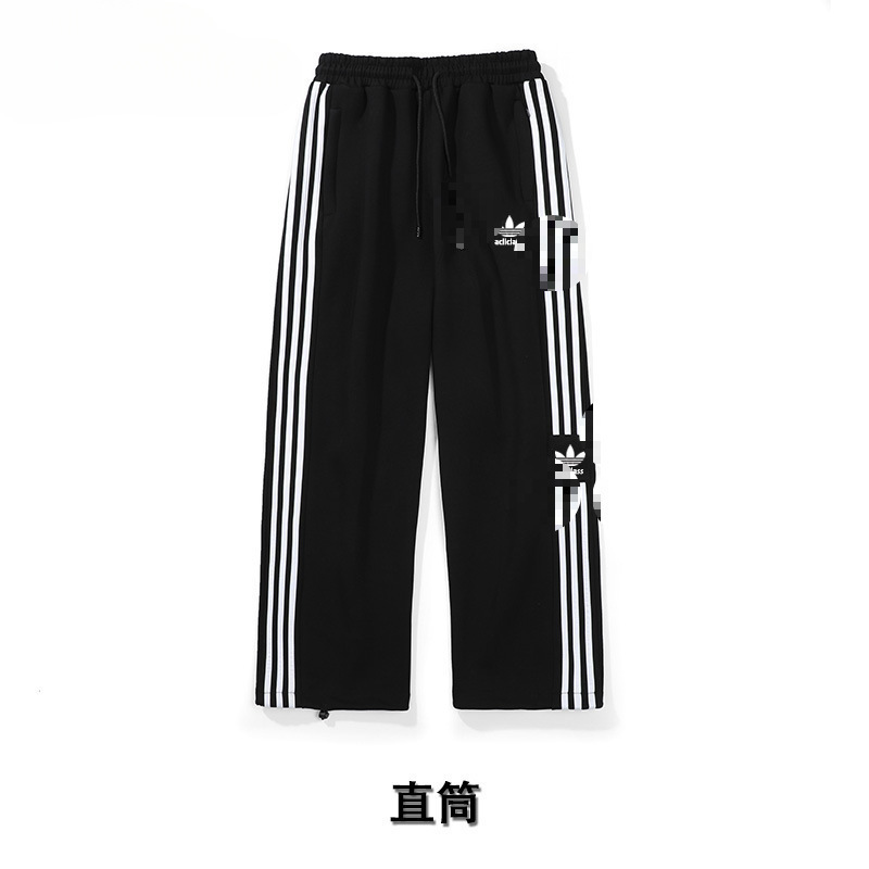 Cross-Border 380g Sweatpants for Men and Women, 2025 Autumn New Model, Trefoil Straight-Leg Pants, Loose Casual Three-Stripe Long Pants with Drawstring Cross-Border 380g Sweatpants for Men and Women, 2025 Autumn New Model, Trefoil Straight-Leg Pants, Loose Casual Three-Stripe Long Pants with Drawstring