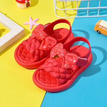 红色凉鞋女夏儿童凉鞋女童时尚2023新款宝宝沙滩鞋软底防滑外穿