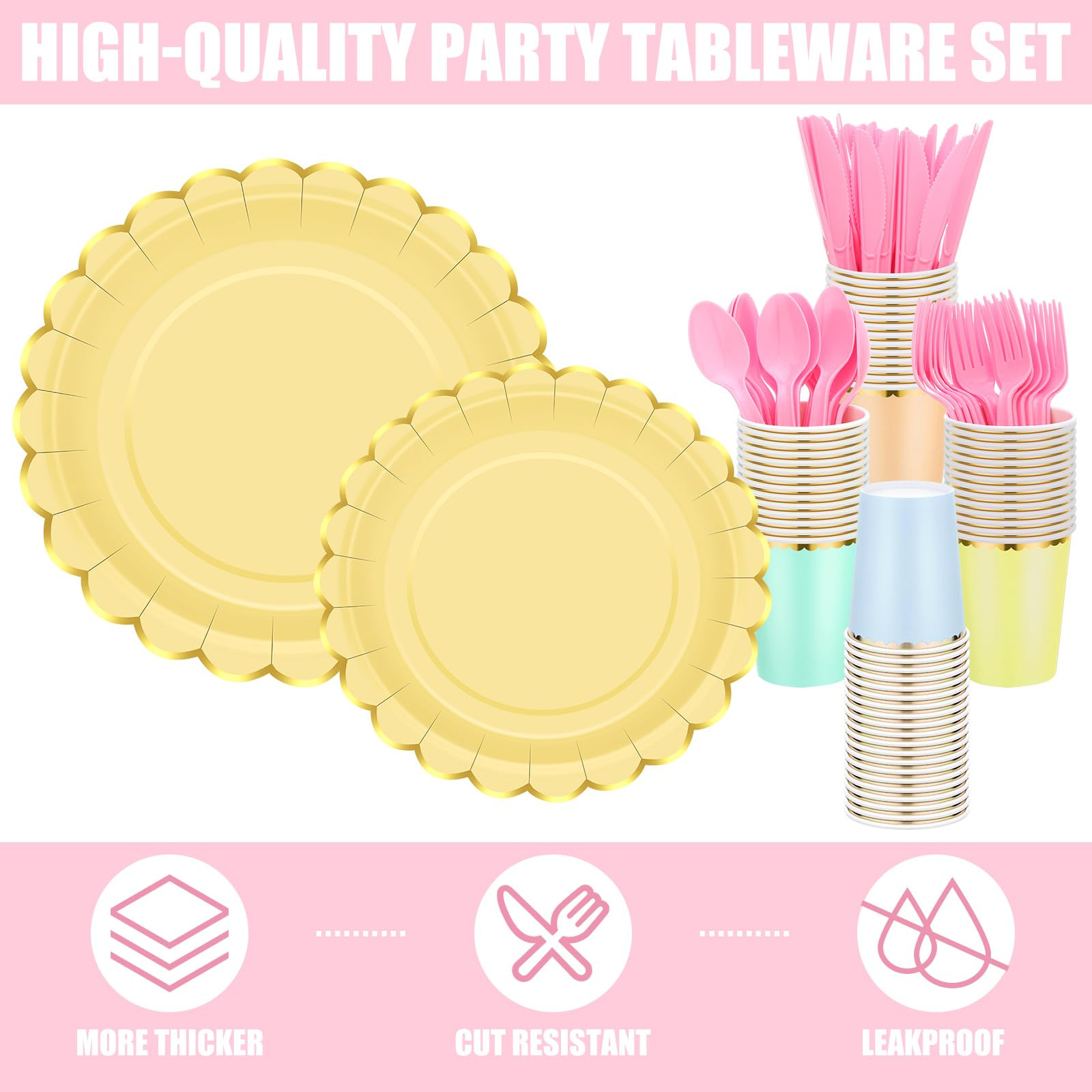 Venta caliente transfronteriza de EE. UU. Juego de vajilla desechable Suministros para fiestas Plato de papel desechable de encaje multicolor
