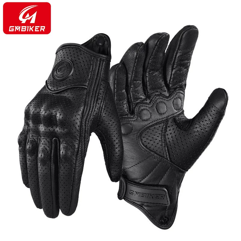 Мотоцикл настоящие перчатки из овчины Ретро мотоциклист всадник езда полупалец четыре сезона ветрозащитная и дышащая защита от падения