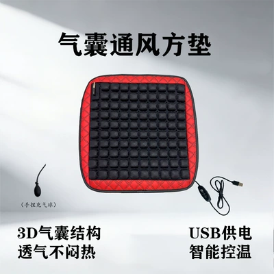 Seat cushion, seat cover, Massage Seat Cushion with Dual - 1224v-ventilated-model-red-airbag-ventilated-square-cushion