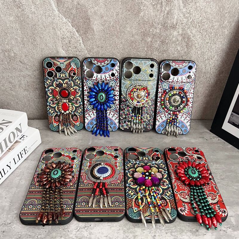 New Retro Ethnic Style Suitable for Apple 17 Phone Case Factory Direct Sales Chinese Style 15 Protective Case Wholesale Ip16