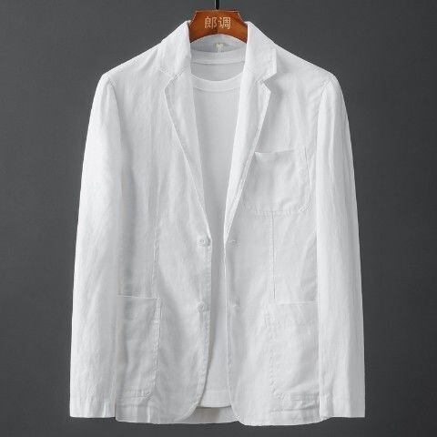 Solid Color Linen Suit for Men, Spring and Summer, Slim Fit, Casual Business, Lightweight, Breathable, Single-Breasted, Comfortable Jacket for Young and Middle-Aged Men Solid Color Linen Suit for Men, Spring and Summer, Slim Fit, Casual Business, Lightweight, Breathable, Single-Breasted, Comfortable Jacket for Young and Middle-Aged Men