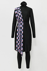 印花泳裝防曬保守全包圍沙灘三件套 外貿 衝浪遮擋泳衣