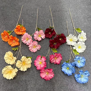 仿真3头兰夕 单枝兰花假花婚礼堂布景人造花花艺插花家居摄影装饰
