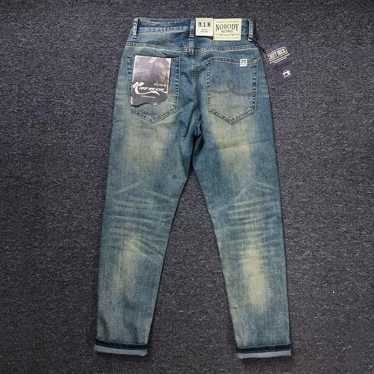Jeans cargo homme coupe large style rétro décontracté polyvalent_voghion.com