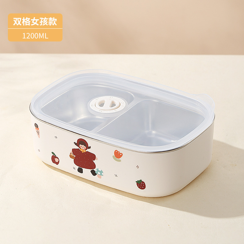 不锈钢304饭盒上班族小学生专用便携餐盒可微波炉加热分格便当盒|undefined