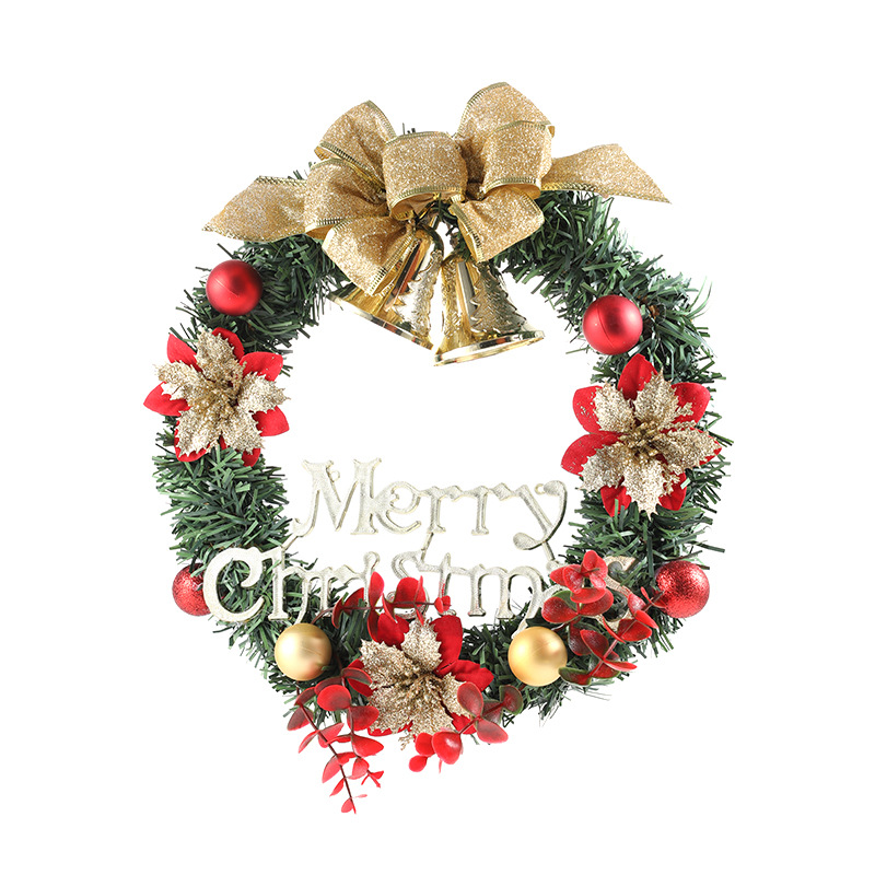 Nuevos productos transfronterizos 30CM decoraciones navideñas guirnaldas de pared colgando puerta colgando guirnaldas de caña ventanas de diseño mayorista