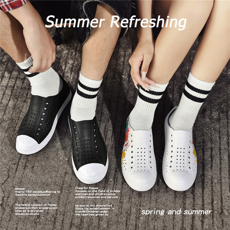 Cave shoes cross-border wholesale men and women couples summer Baotou sleeve wading waterproof beach shoes casual hollow sandals