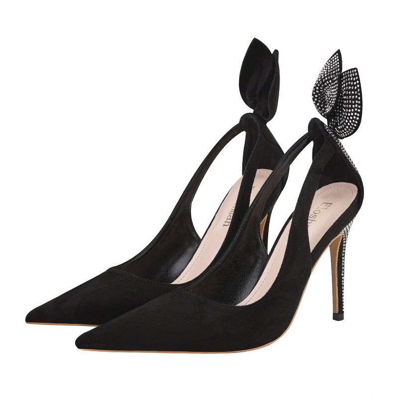 928-19 European and American wind fashion high heels for women's shoes high heel with shallow mouth party pointed rabbit ear diamond single shoes