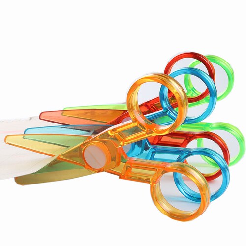 Creative children's student scissors kindergarten DIY art paper cutting plastic scissors that do not hurt hands safety scissors