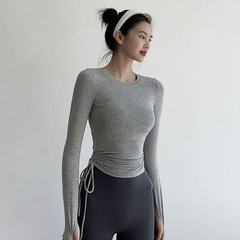 専門的な訓練プラティヨガフィットネス服春秋服アウトドア朝走通気速乾運動tシャツ上着女
