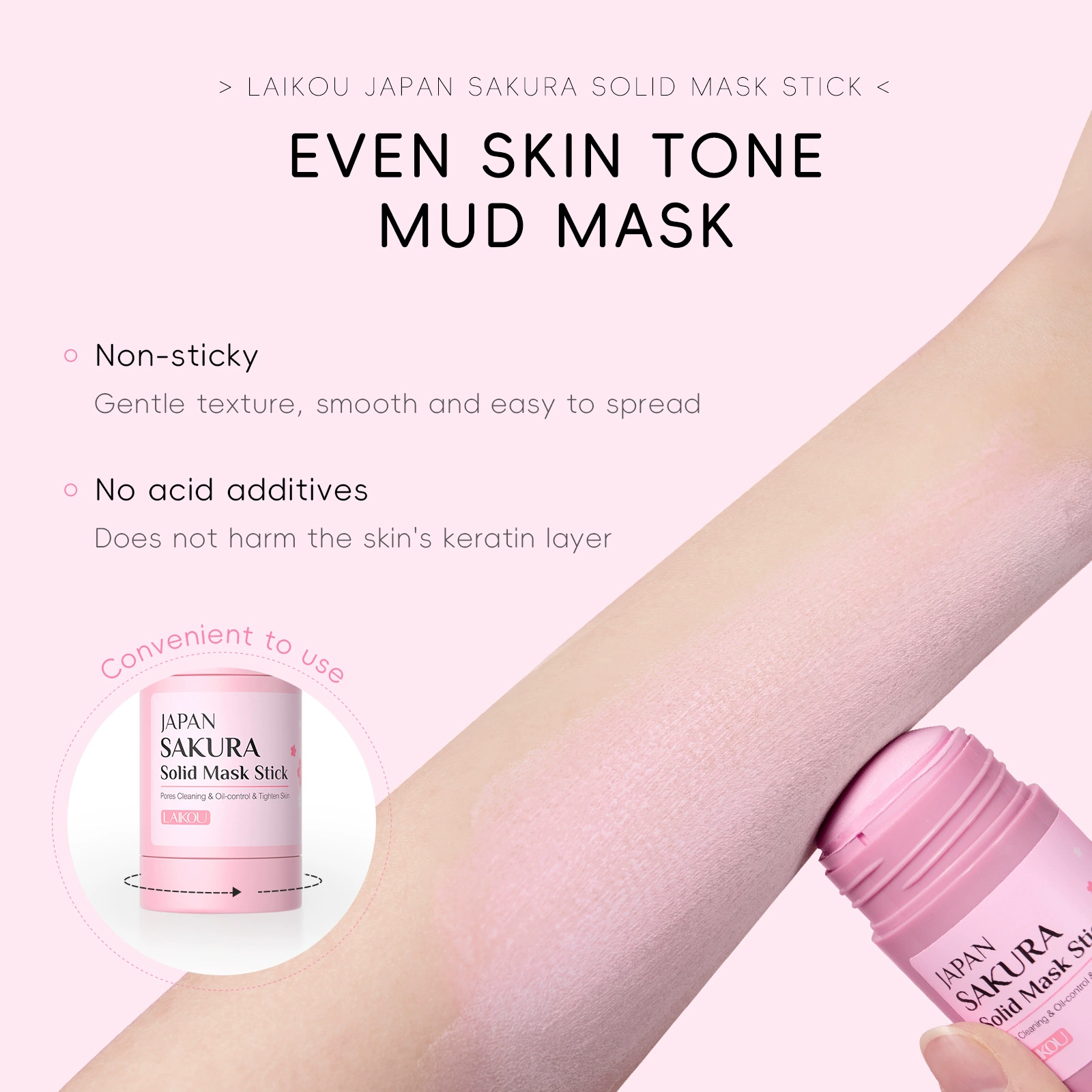 Solid Mask Stick (LAIKOU) 45 g — Pore Cleansing, Oil-control, Travel-Friendly