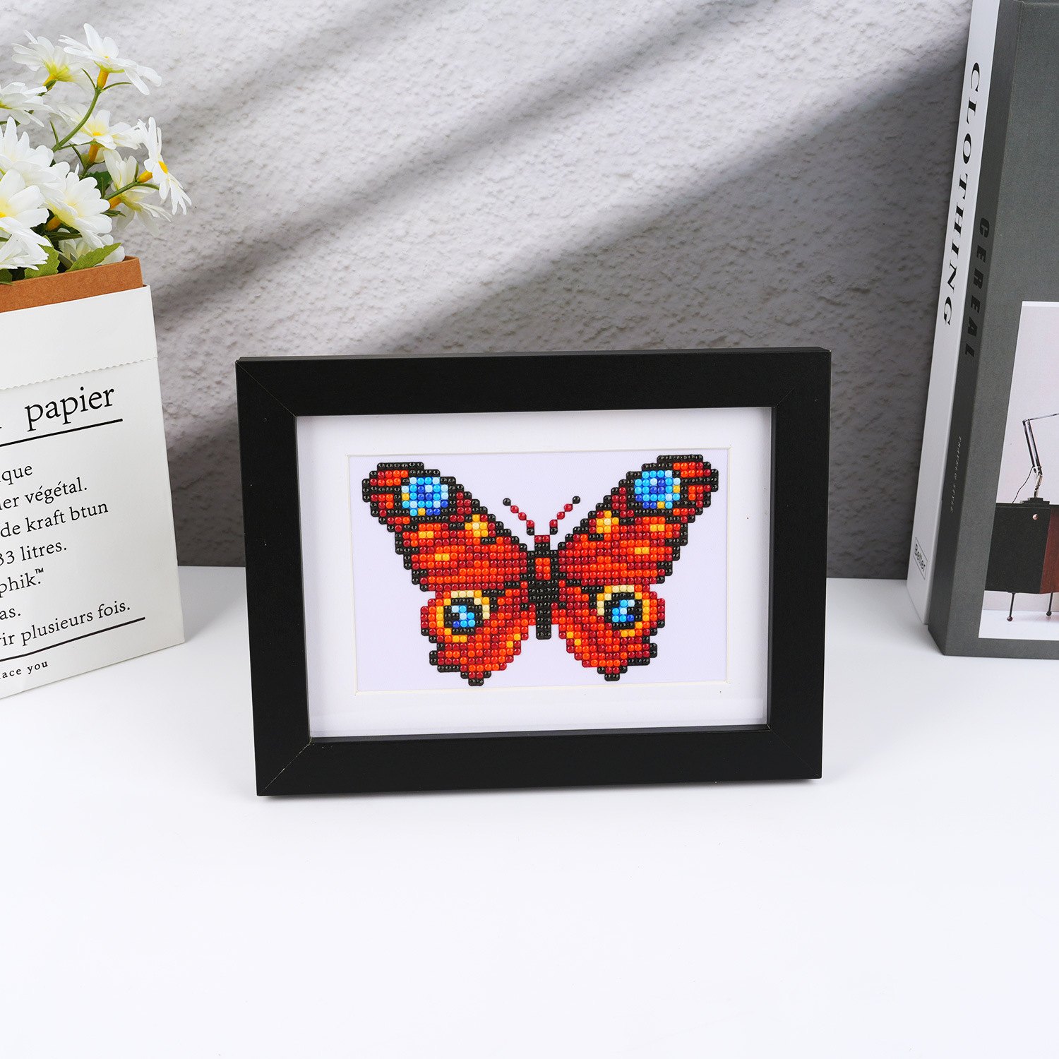 Estación independiente transfronteriza 5D pintura de diamante 5 * 7 pulgadas sin marco mariposa pintura de mampostería diy pintura decorativa sin marco mural