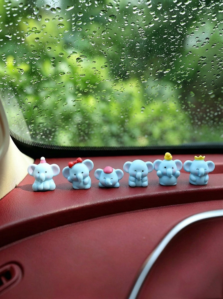 2026 New Cute and Interesting Blue Elephant Car Ornament Cartoon Creative Interior Center Console Decoration