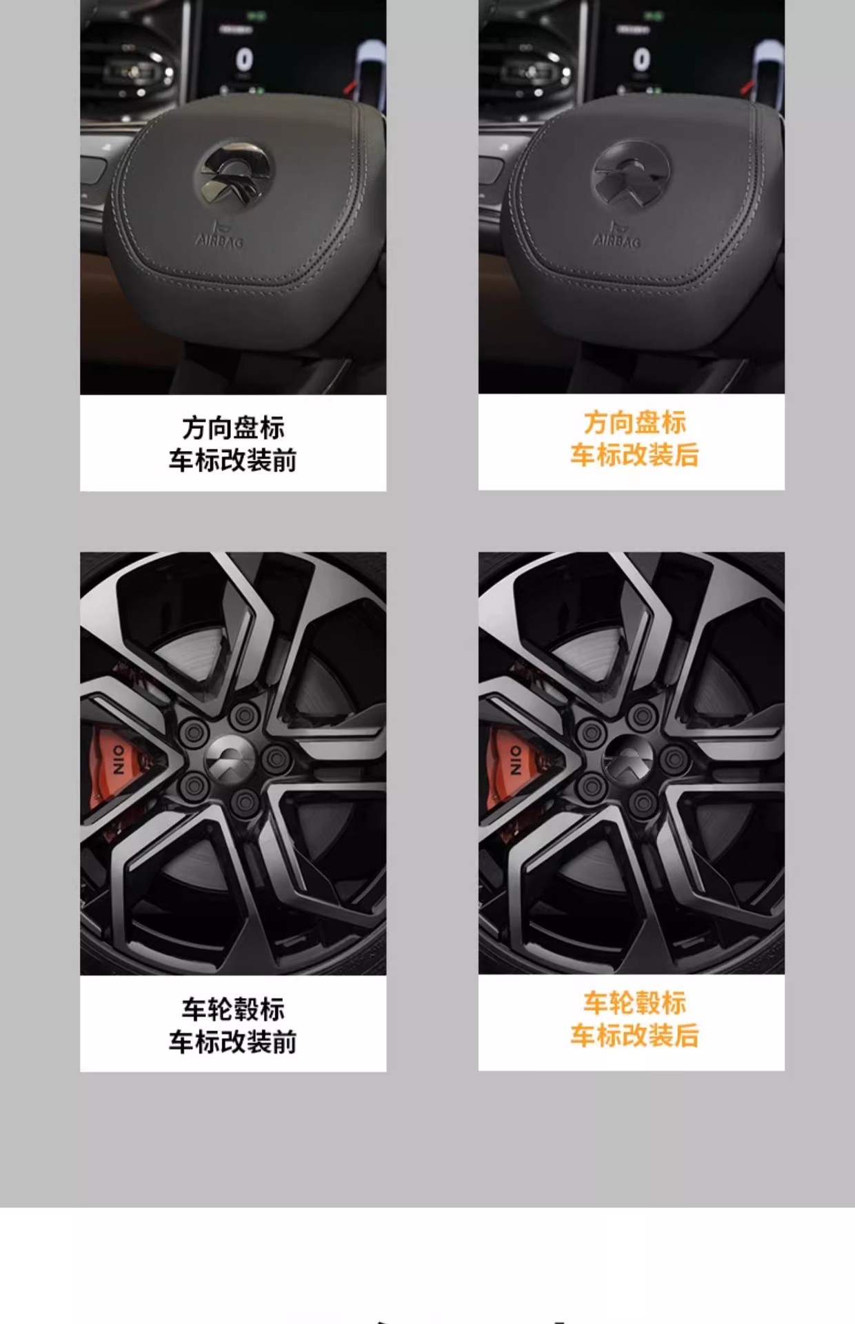 Nio Es6 Es8 Car Sticker Et5 Tec6 Et7 Blackened Metal Car Logo Logo Decorative Sticker Black Warrior Modification